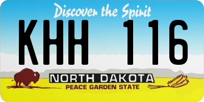 ND license plate KHH116