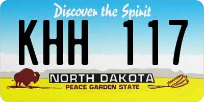 ND license plate KHH117