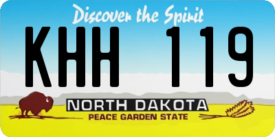 ND license plate KHH119