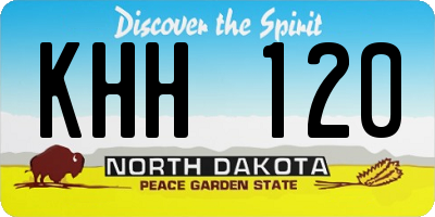 ND license plate KHH120