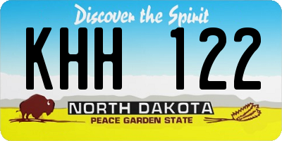ND license plate KHH122