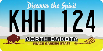 ND license plate KHH124