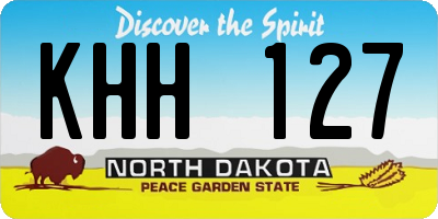 ND license plate KHH127