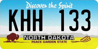 ND license plate KHH133
