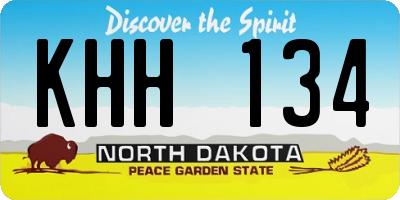 ND license plate KHH134