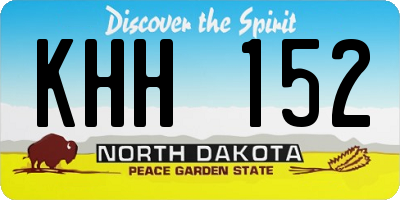 ND license plate KHH152