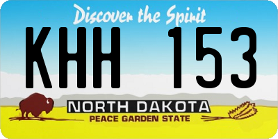 ND license plate KHH153