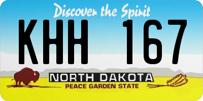 ND license plate KHH167