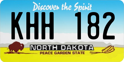 ND license plate KHH182