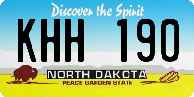 ND license plate KHH190