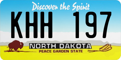 ND license plate KHH197