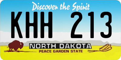 ND license plate KHH213