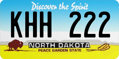 ND license plate KHH222