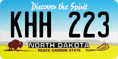 ND license plate KHH223