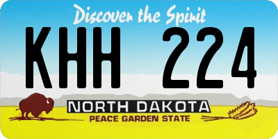ND license plate KHH224