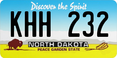 ND license plate KHH232