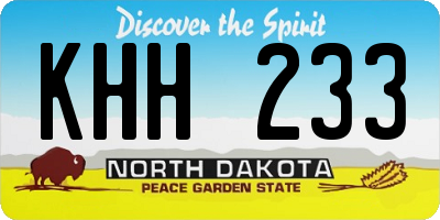 ND license plate KHH233