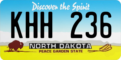 ND license plate KHH236