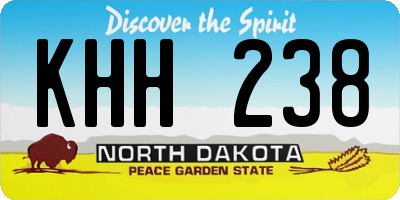 ND license plate KHH238