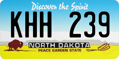 ND license plate KHH239