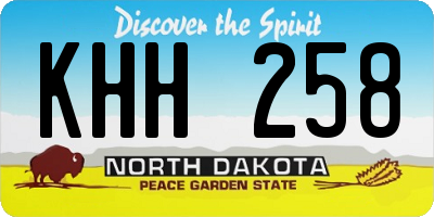 ND license plate KHH258