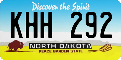 ND license plate KHH292