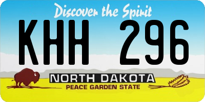 ND license plate KHH296