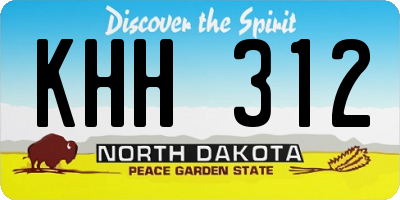 ND license plate KHH312