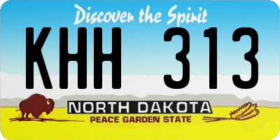 ND license plate KHH313
