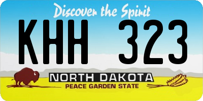ND license plate KHH323