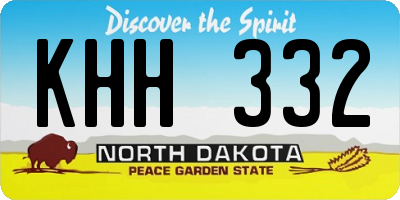 ND license plate KHH332