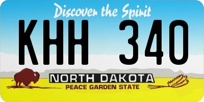 ND license plate KHH340
