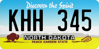 ND license plate KHH345