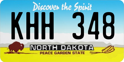 ND license plate KHH348