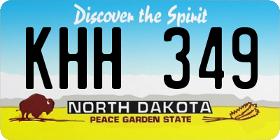 ND license plate KHH349