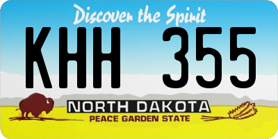 ND license plate KHH355