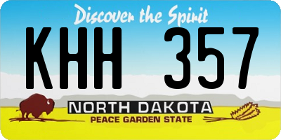 ND license plate KHH357