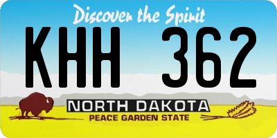 ND license plate KHH362