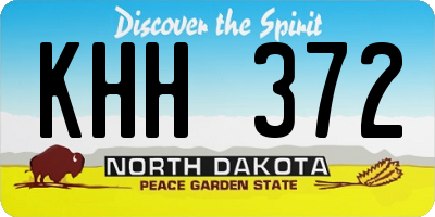ND license plate KHH372