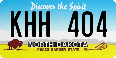 ND license plate KHH404