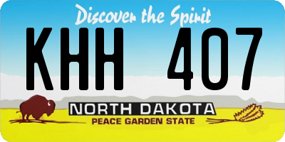 ND license plate KHH407