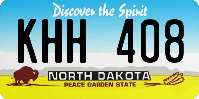 ND license plate KHH408