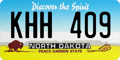 ND license plate KHH409