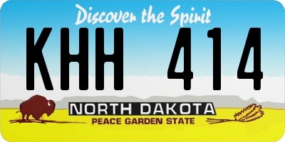 ND license plate KHH414