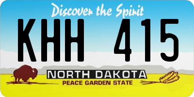 ND license plate KHH415