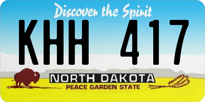 ND license plate KHH417