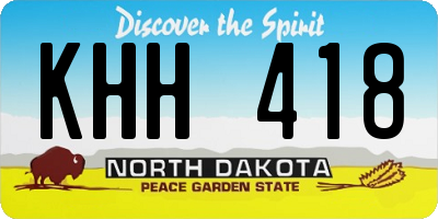 ND license plate KHH418