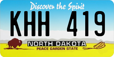 ND license plate KHH419