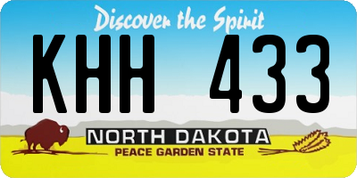 ND license plate KHH433