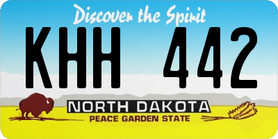 ND license plate KHH442